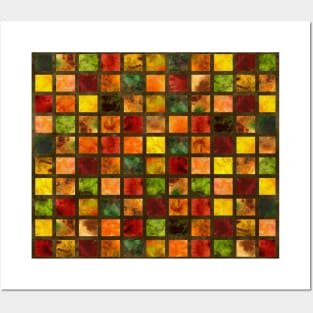 Autumn Leaves Brown Quilt Posters and Art